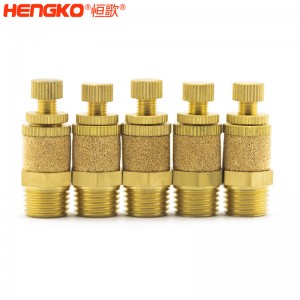 定制1/8″ 1/4″ HC/HB燒結不銹鋼銅氣動排氣節流閥消聲器